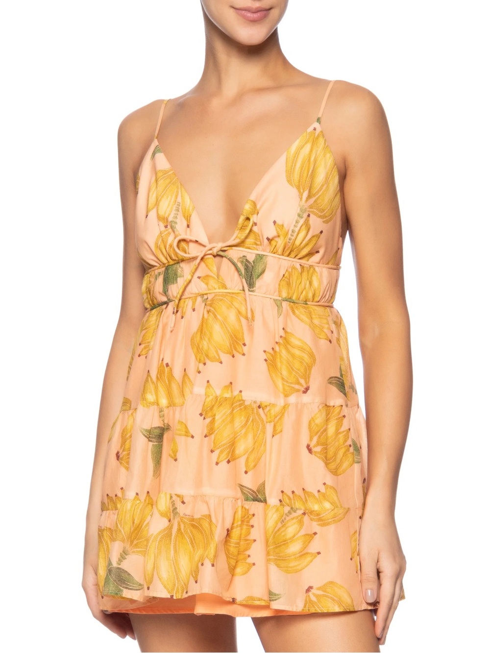 NWT Farm Rio Banana Rosa Tie-Front Cotton Sundress size XL